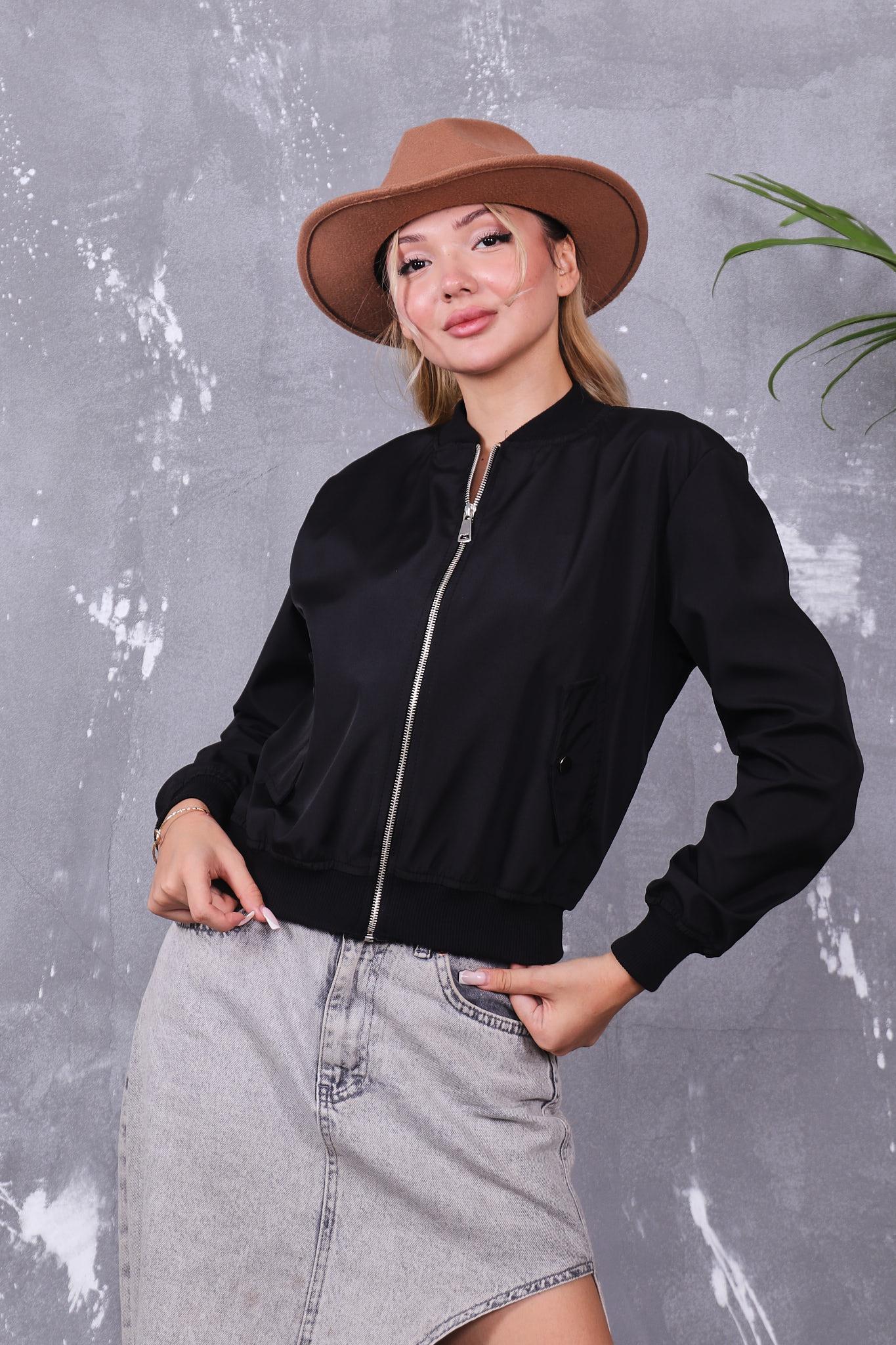 Cepli Fermuarlı Bomber Ceket