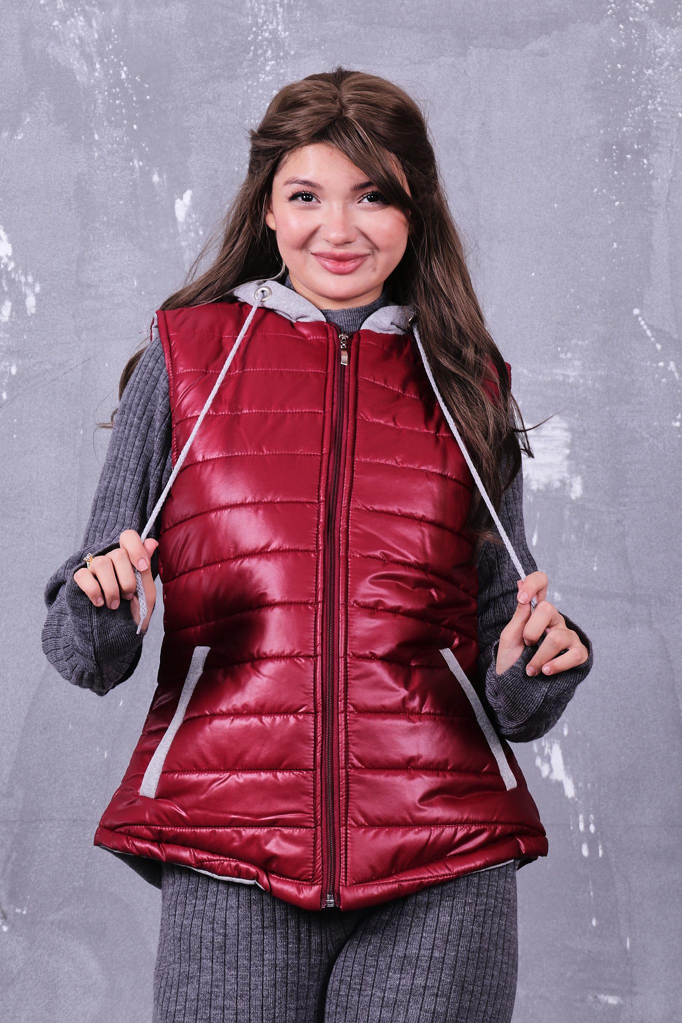 Fermuarlı Kapüşonlu Şişme Yelek