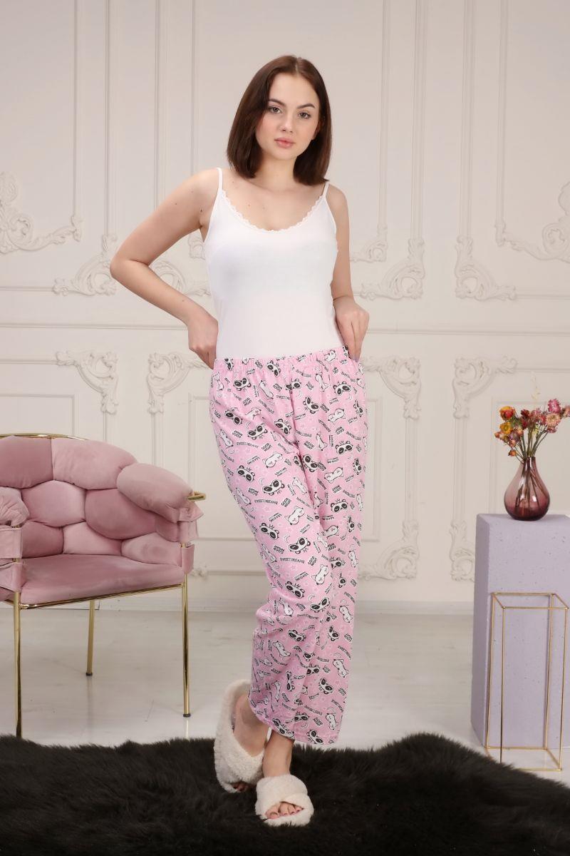 Kadın Desenli Pijama Altı Pembe