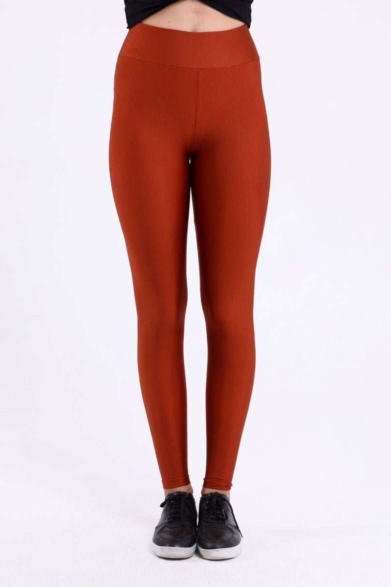 Kadın Orjinal Disko Tayt Kiremit