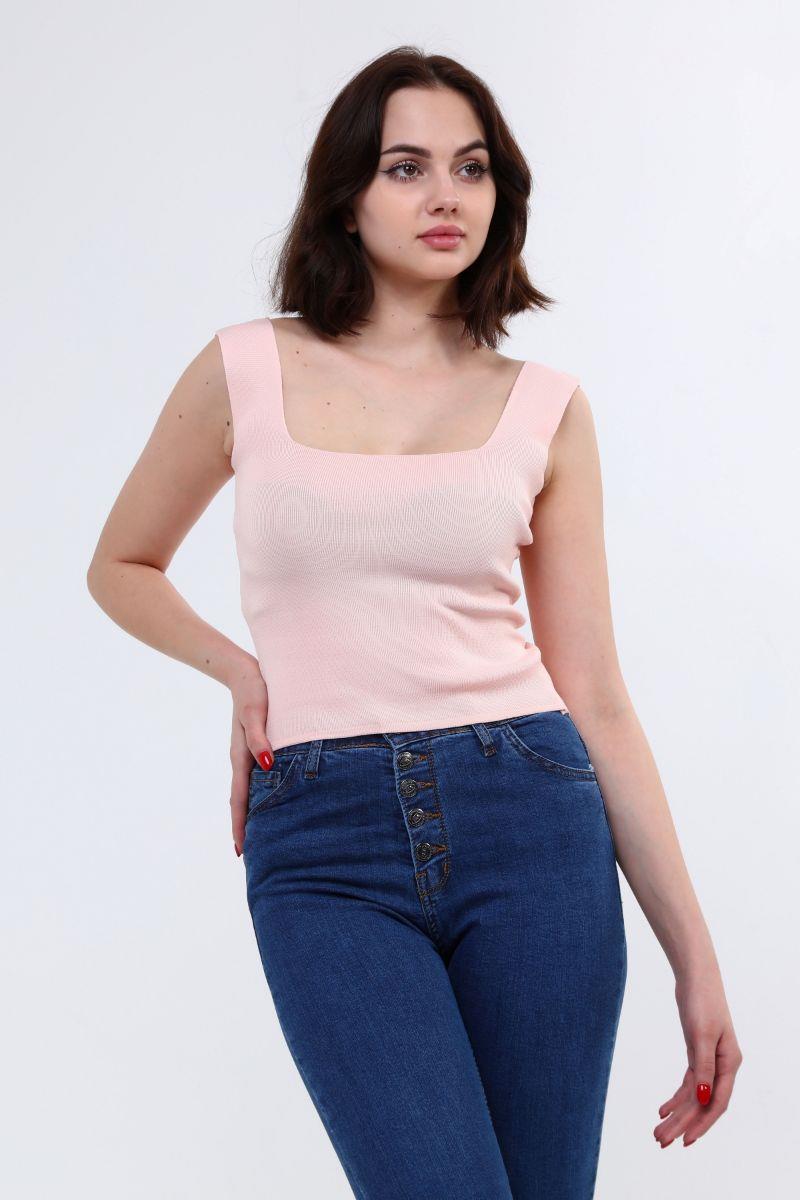 Kadın Triko Büstiyer Pudra