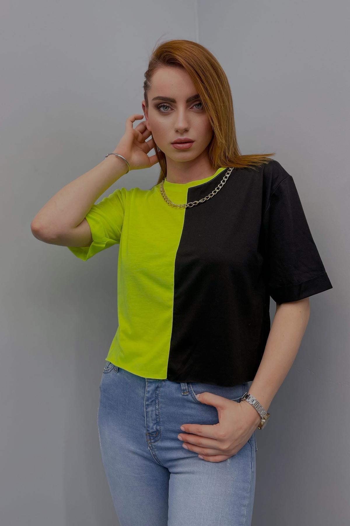 Kadın Zincirli Bluz Yeşil