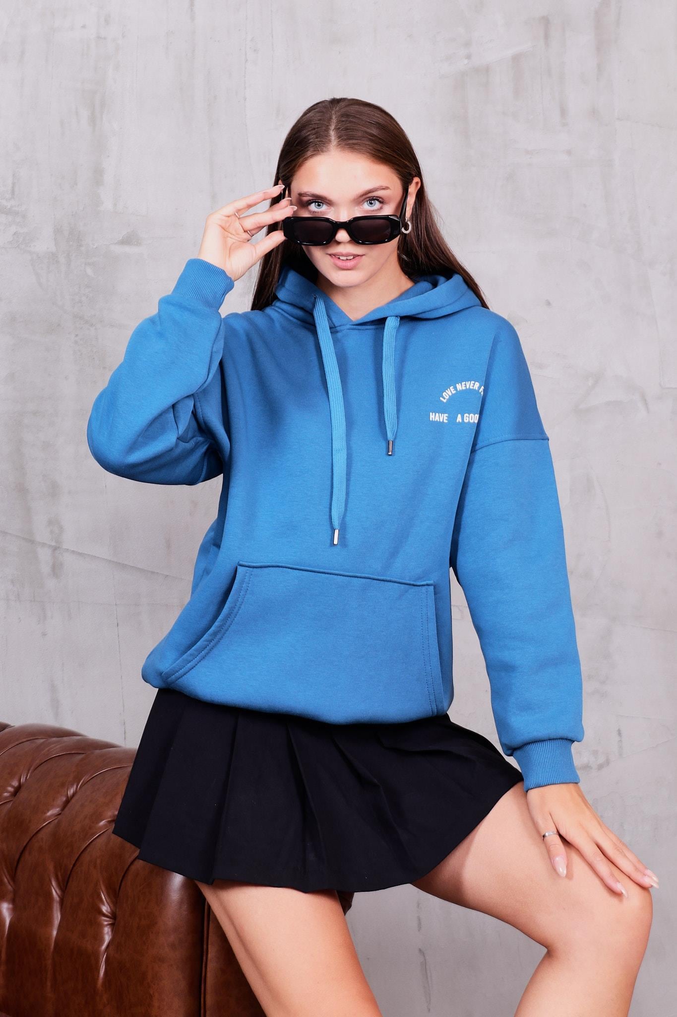 Kanguru Cepli Kapüşonlu İçi Şardonlu Sweatshirt