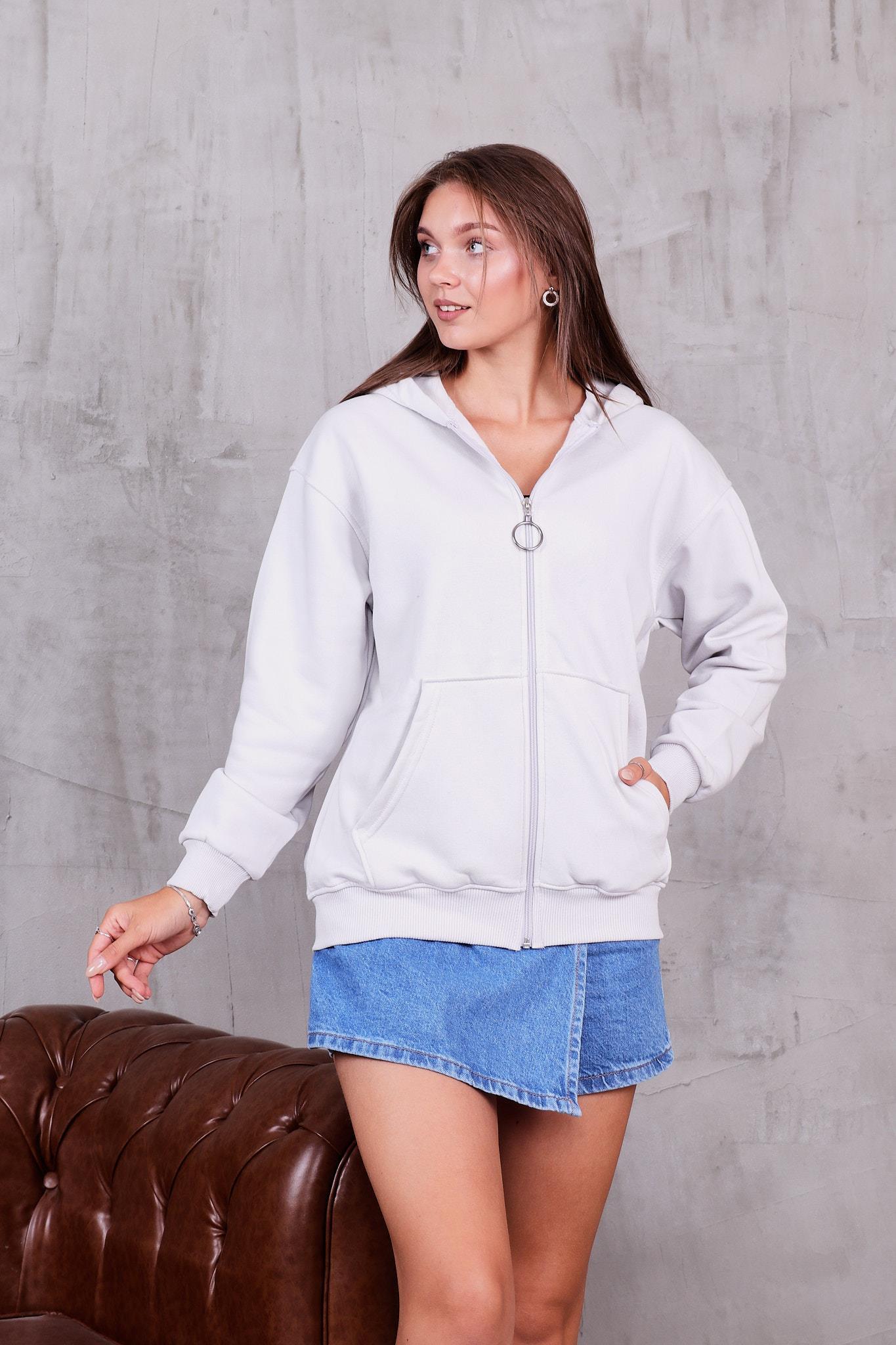 Kapüşonlu Fermuarlı İçi Şardonlu Sweatshirt