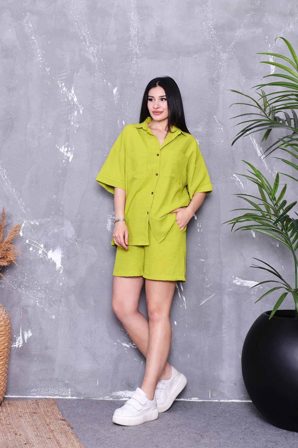 Keten Şortlu Yakım