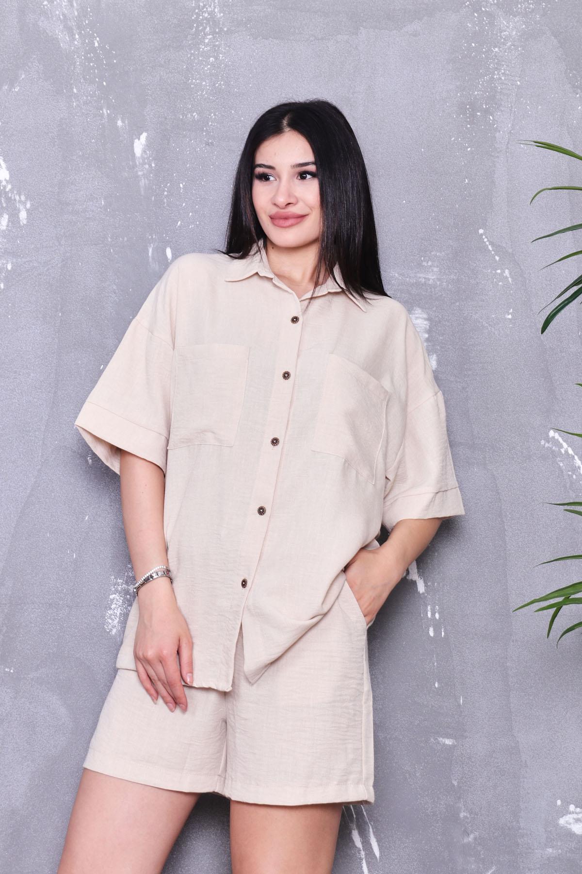 Keten Şortlu Yakım