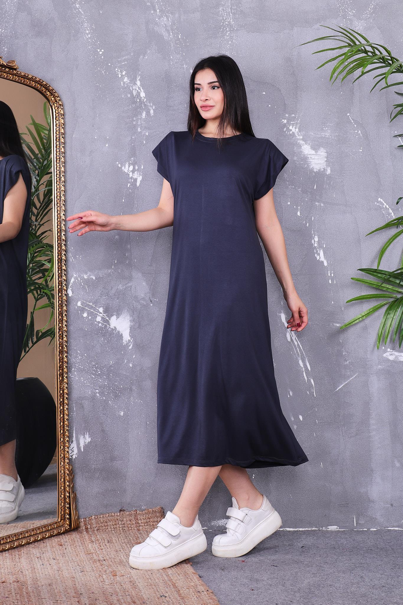 Modal Kumaş Vatkalı Basıc Elbise