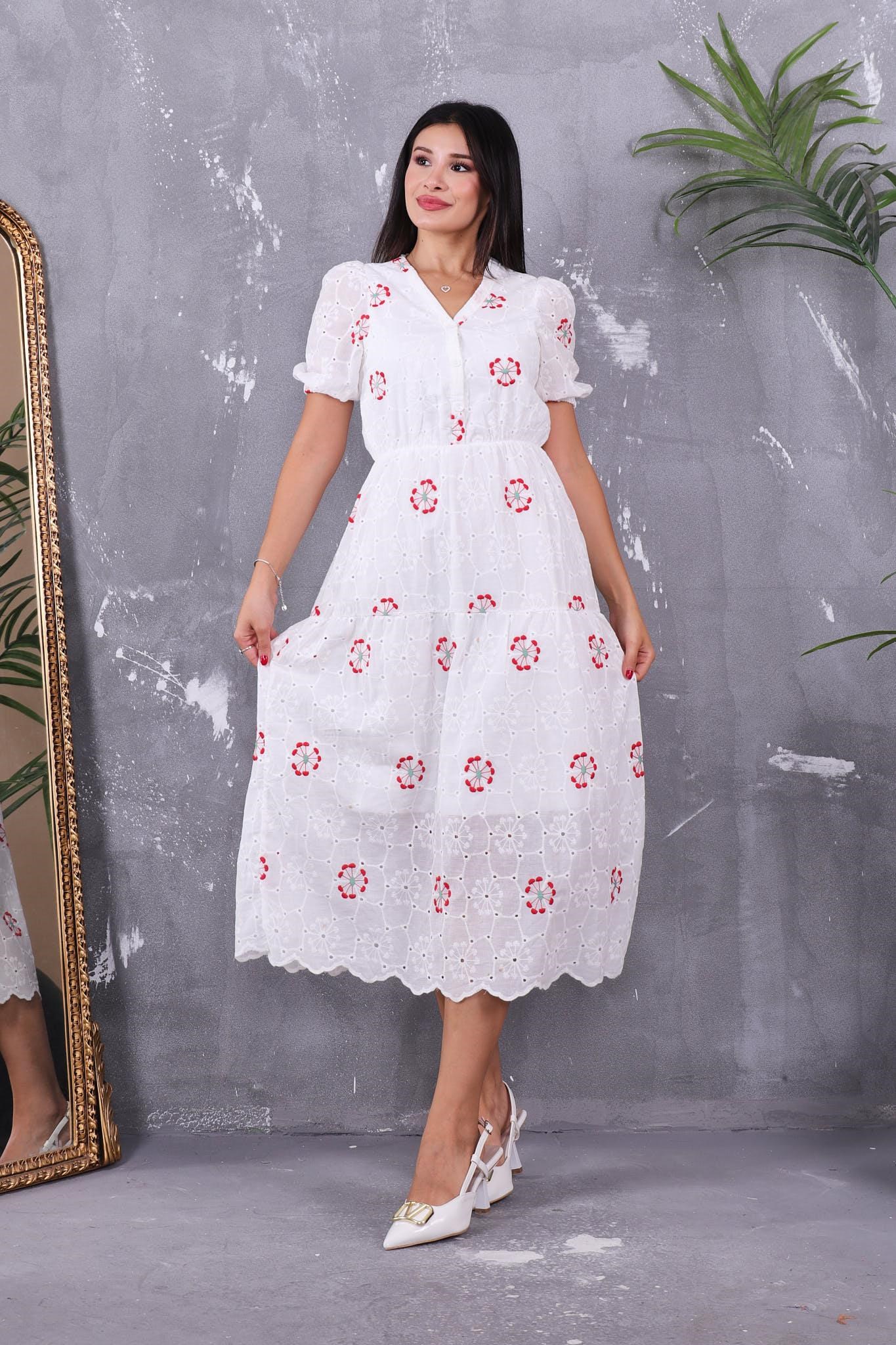 Nakışlı Astarlı Fisto Elbise