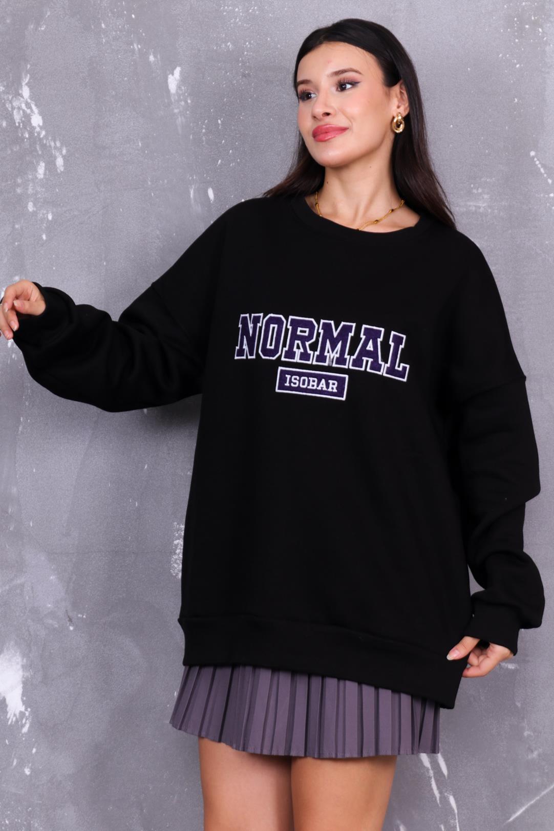 Normal Baskılı İçi Şardonlu Sweatshirt