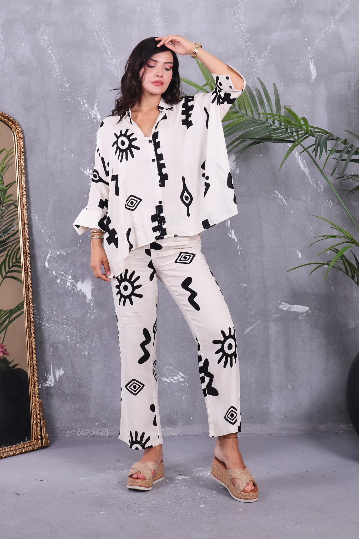 Oversize Gömlek Detaylı Takım