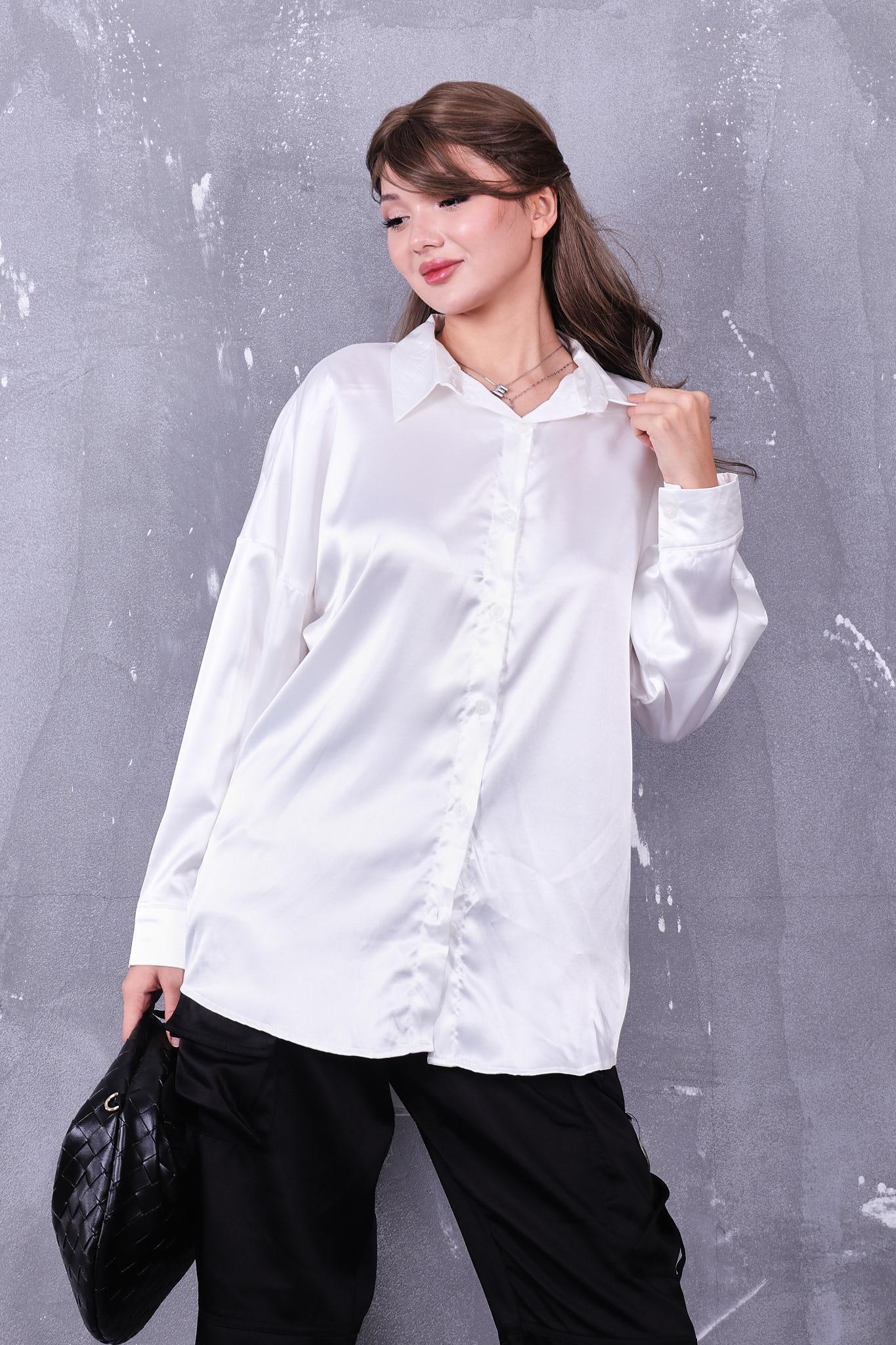 Oversize Saten Gömlek