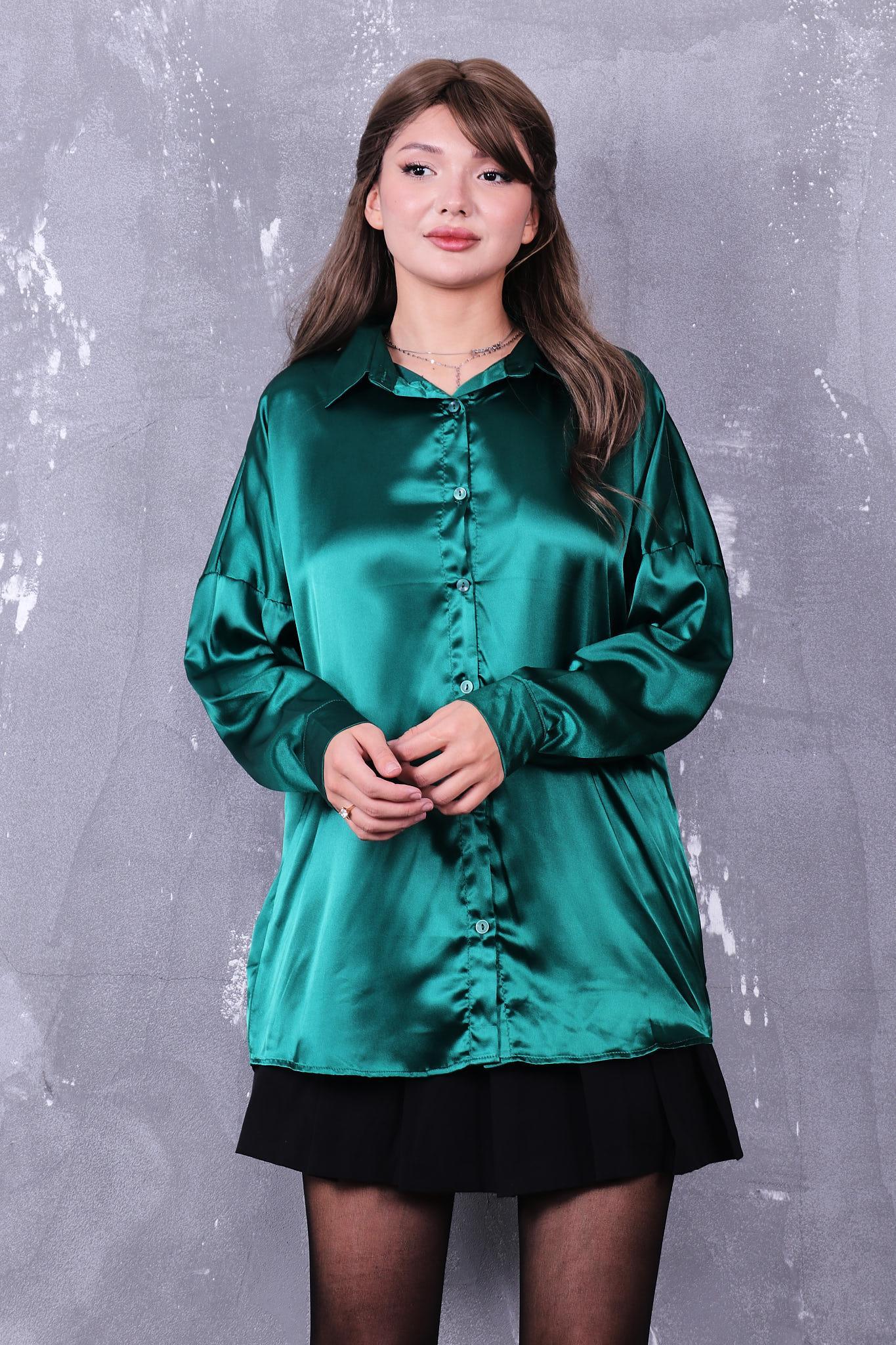 Oversize Saten Gömlek