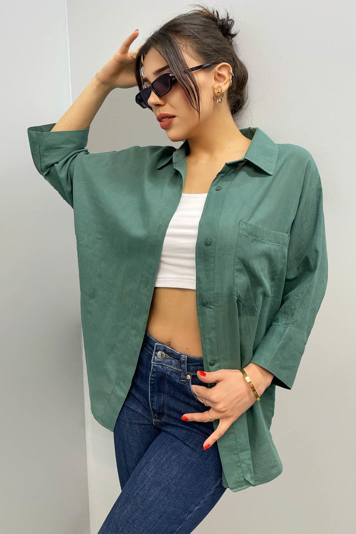 Pamuklu Oversize Gömlek