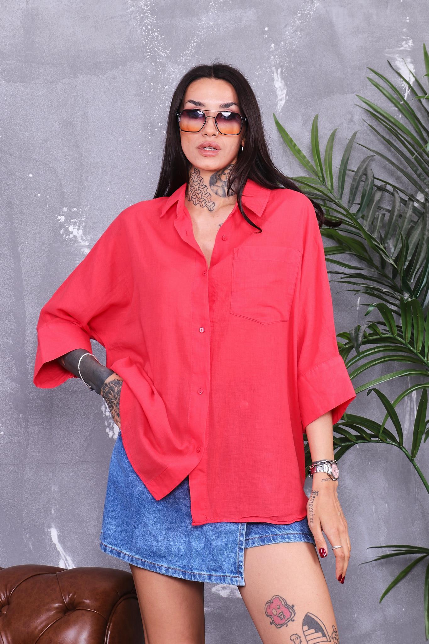 Pamuklu Oversize Gömlek