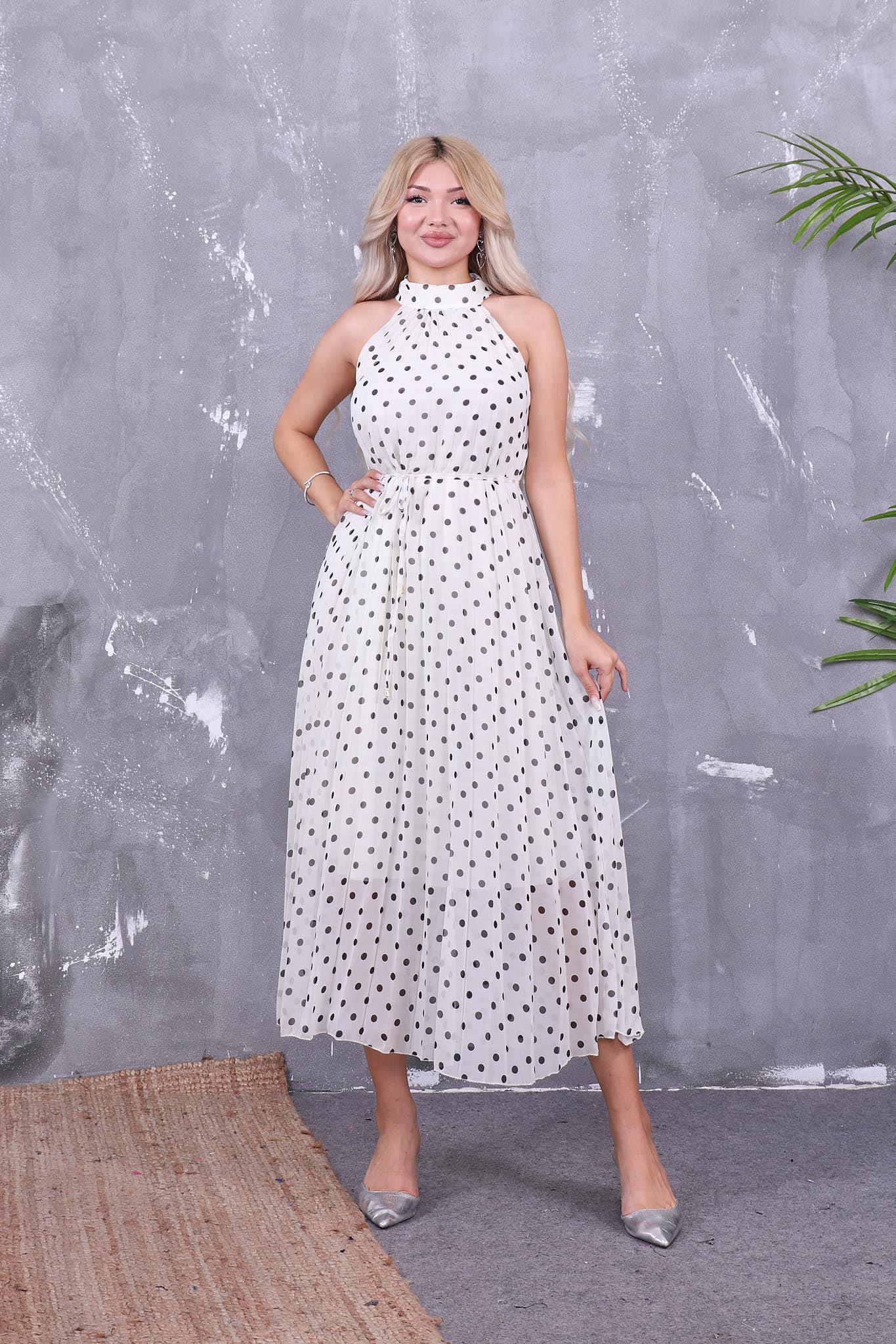 Puantiyeli Piliseli Elbise