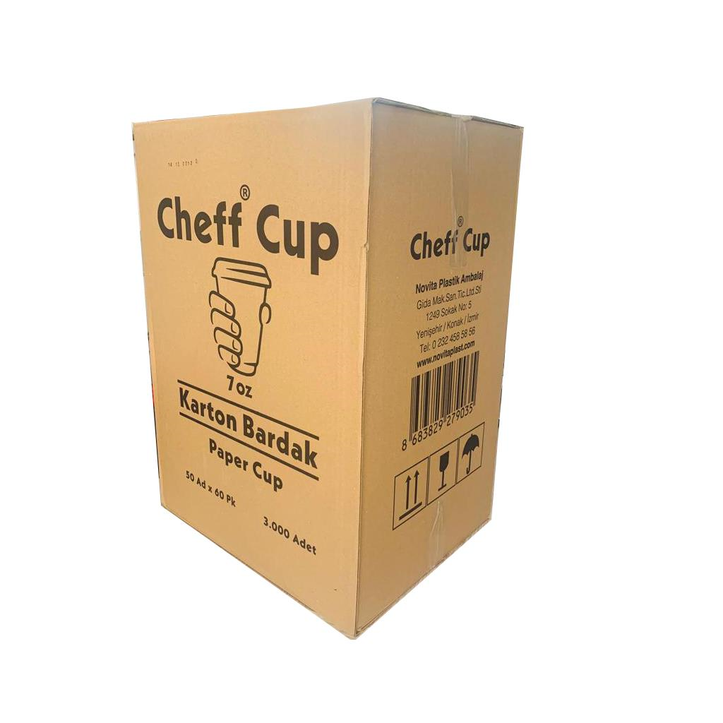 CHEFF CUP 7 OZ KARTON BARDAK 50 Lİ 60 PAKET (3000 ADET)