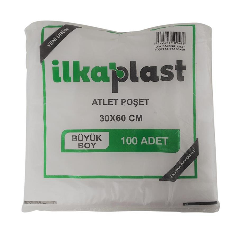 İlkaplast Hışır Poşet Büyük Boy Şeffaf 100'lü 10 Paket