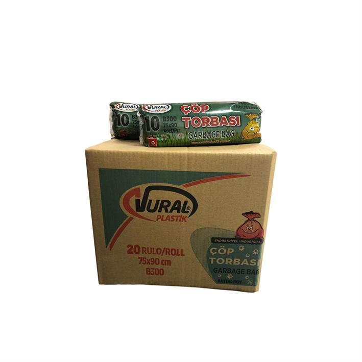 VURAL ENDÜSTRİYEL BATTAL ÇÖP TORBASI 75*90 CM 300 GR SİYAH 10 LU 20 PAKET