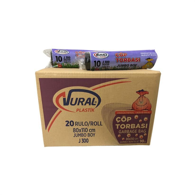 VURAL ENDÜSTRİYEL JUMBO ÇÖP TORBASI 80*110 CM 300 GR SİYAH 20 PAKET