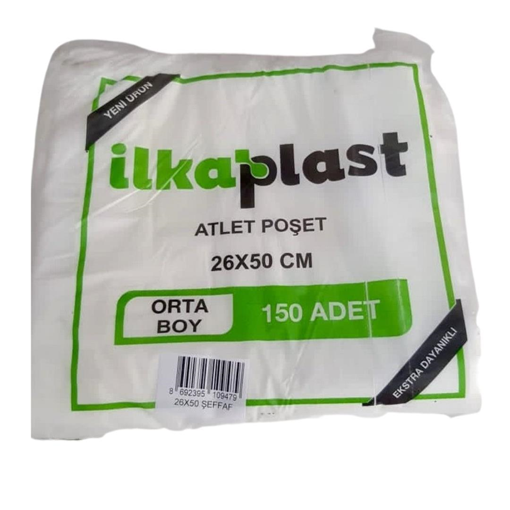 İlkaplast Hışır Poşet Orta Boy Şeffaf 150'li 10 Paket