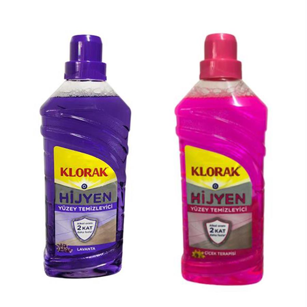 KLORAK YÜZEY TEMİZLEYİCİ LAVANTA + ÇİÇEK TERAPİSİ 2 Lİ SET 1000 ML