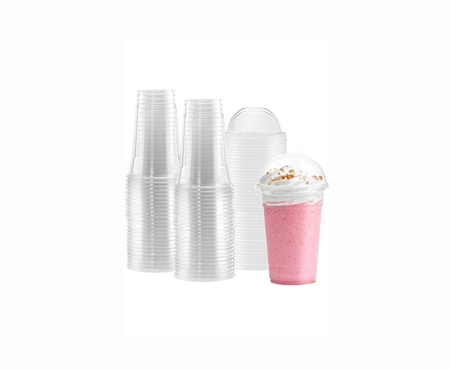 TEZYOLLA PLASTİK Ø95/400 CC SOĞUK İÇECEK (MİLKSHAKE ) BARDAĞI VE KAPAĞI ŞEFFAF 100 LÜ