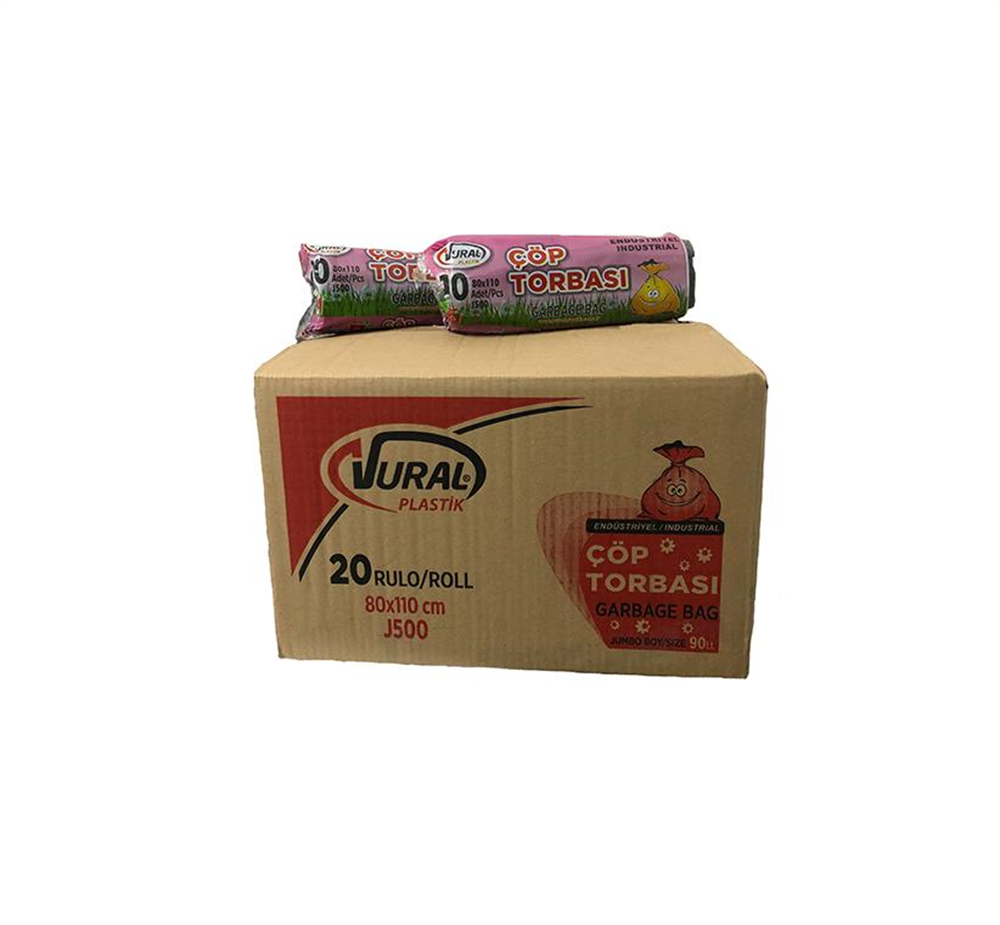 VURAL ENDÜSTRİYEL JUMBO ÇÖP TORBASI 80*110 CM 500 GR SİYAH 20 PAKET