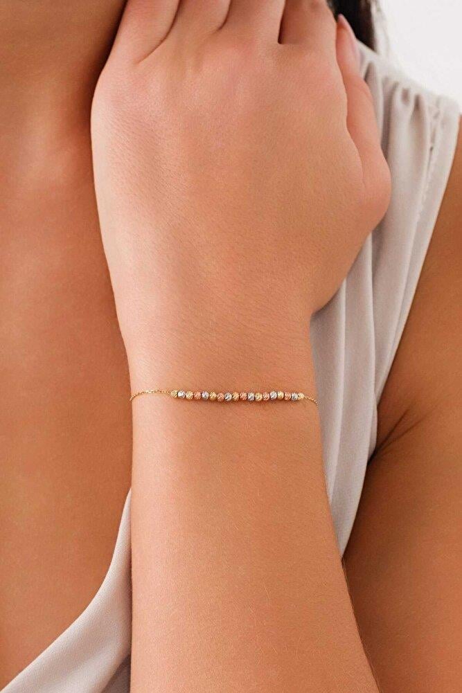 14 Ayar Altın 3 Renk Dorikalı Bileklik