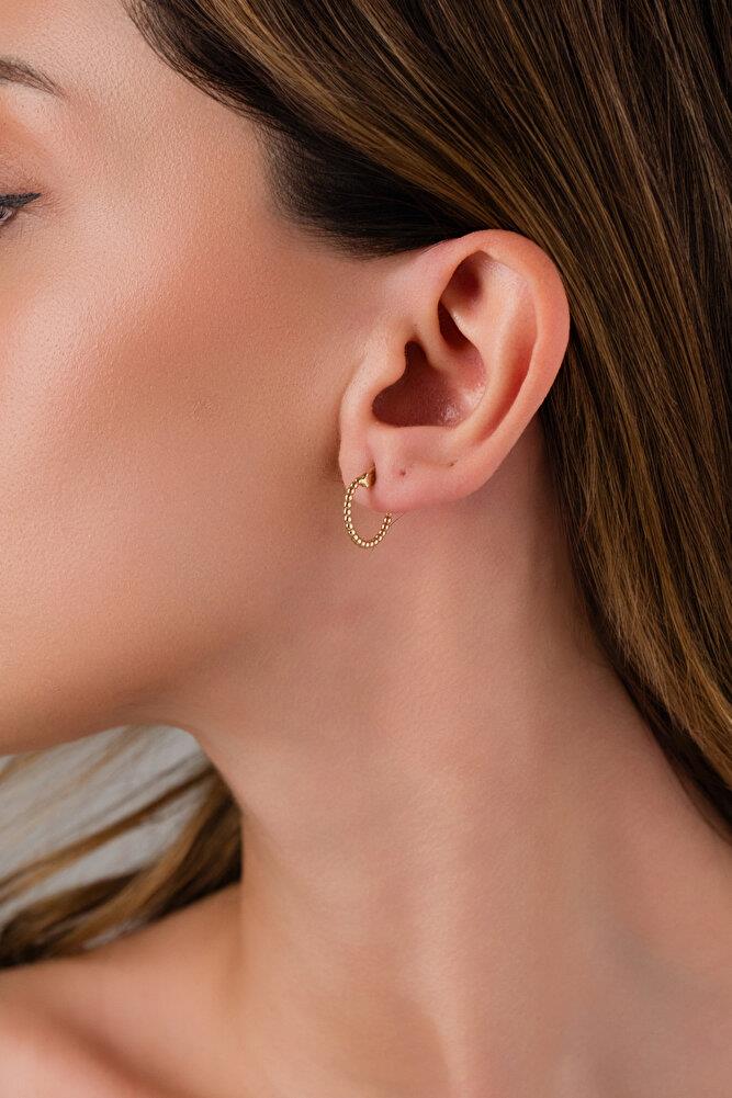 14 AYAR ALTIN ZARİF TOPÇİK HALKA KÜPE