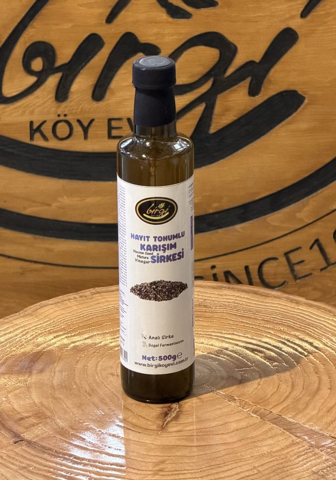 Birgi Köy EviSİRKELERHayıt Tohumlu Karışım Doğal Fermente Sirke – 500 gr