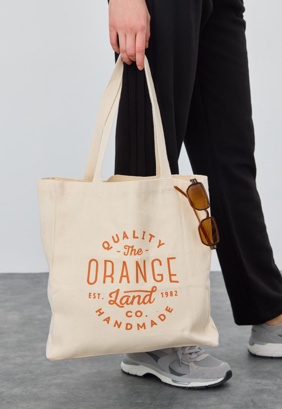 Baskılı Körüklü Kanvas Orange Baskılı Bez Çanta
