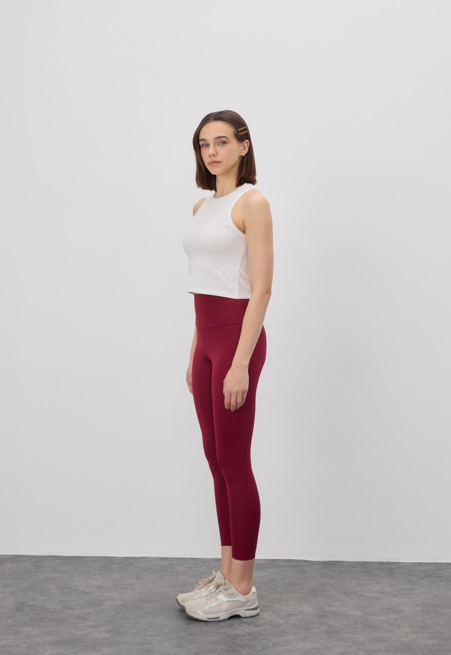 Bisiklet Yaka Sıfır Kol Crop Bluz