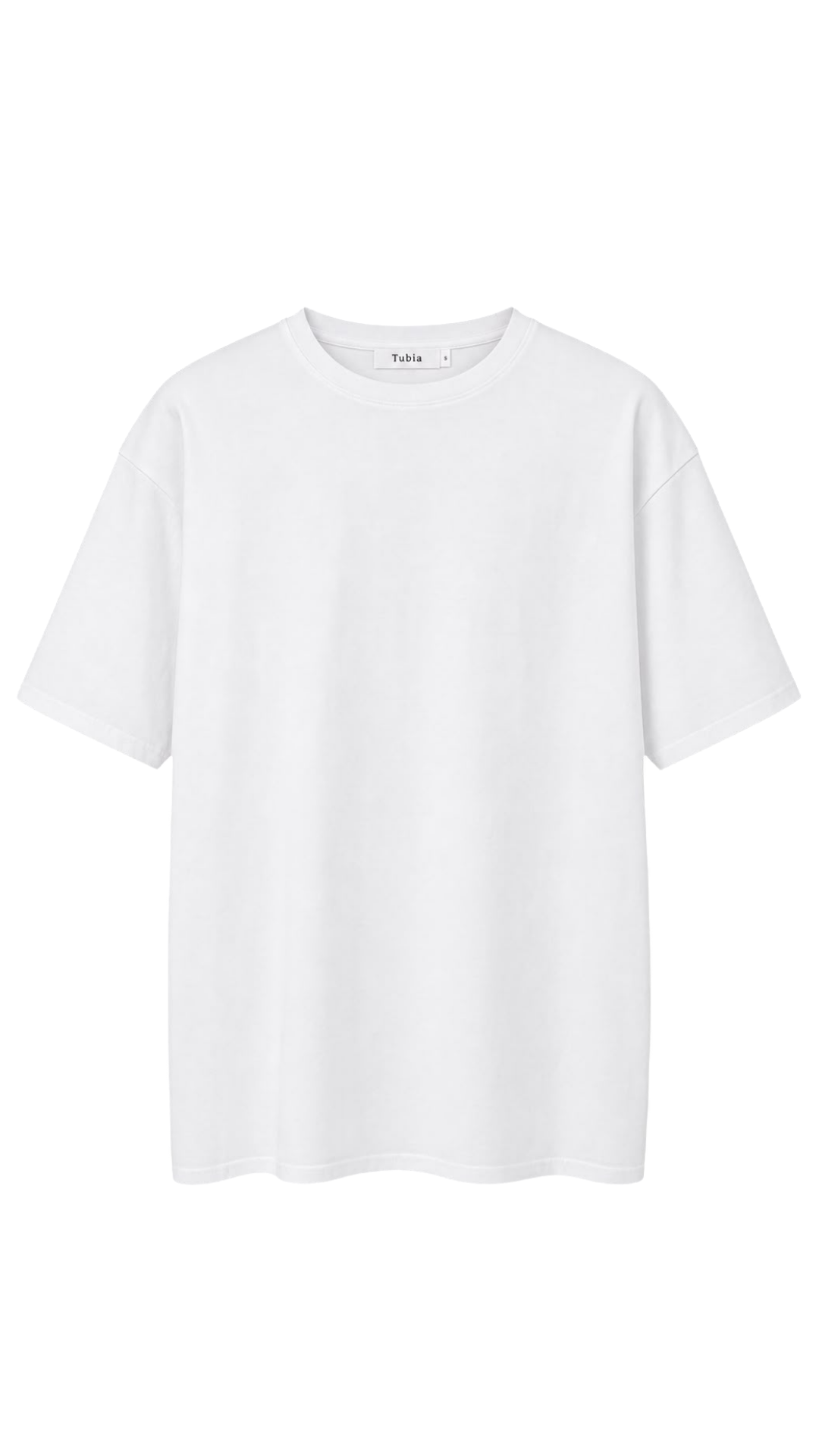Kadın Beyaz Kısa Kollu Oversize Basic T-shirt