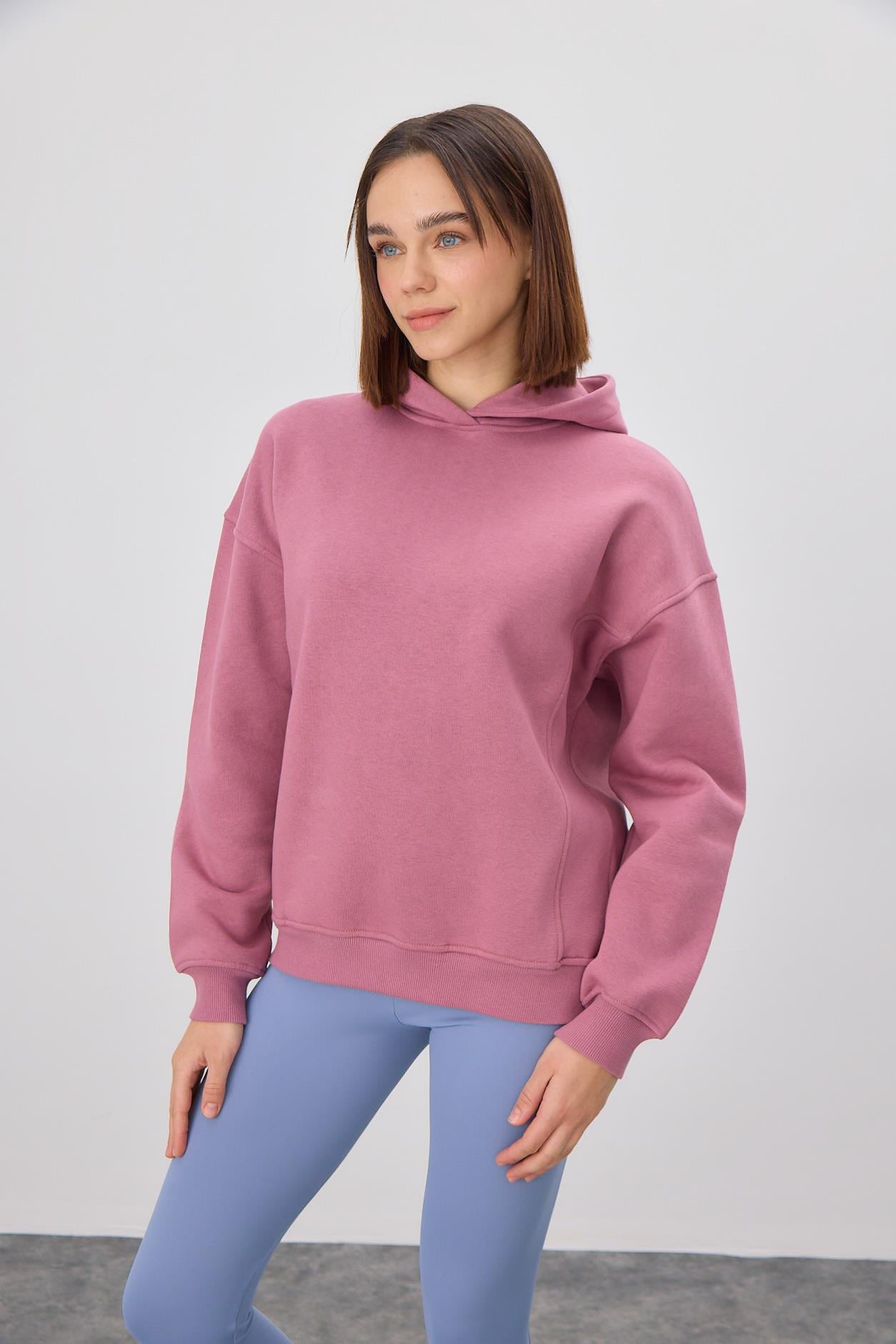 Kadın Çiçek Baskılı Leylak Sweatshirt
