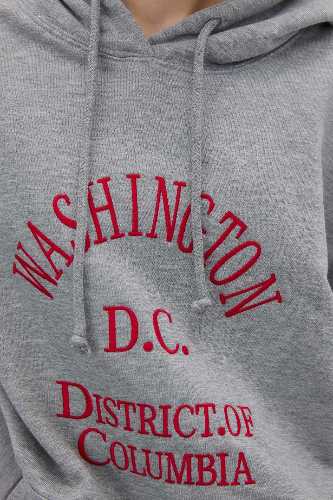 Kadın Gri Renk Baskılı Kapüşonlu Oversize Sweatshirt