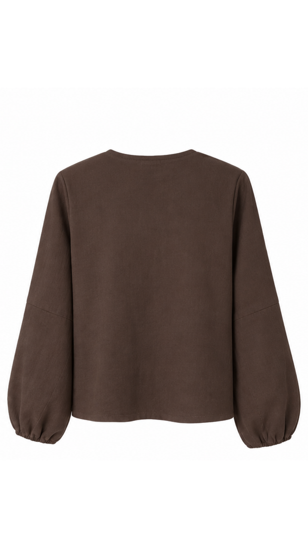 Kadın Kahve Fermuarlı Tencel Bluz