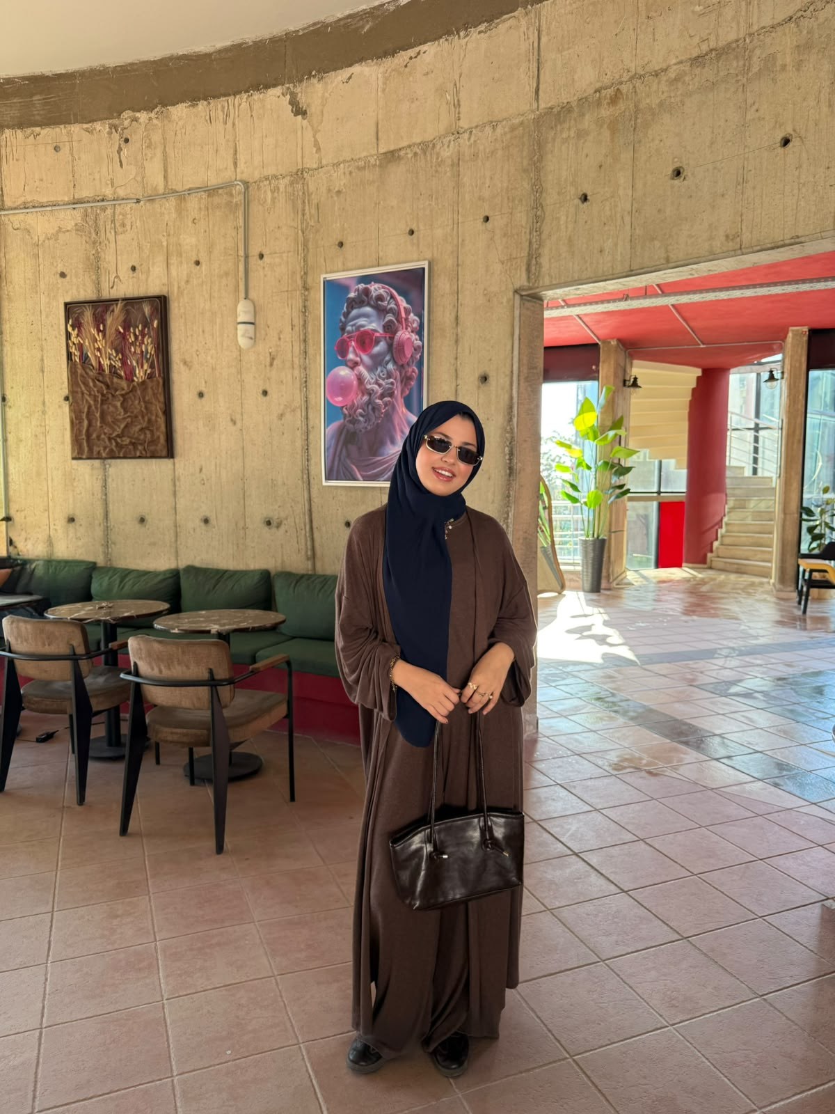 Kadın Kahve Melanj 3lü Kimono Takım