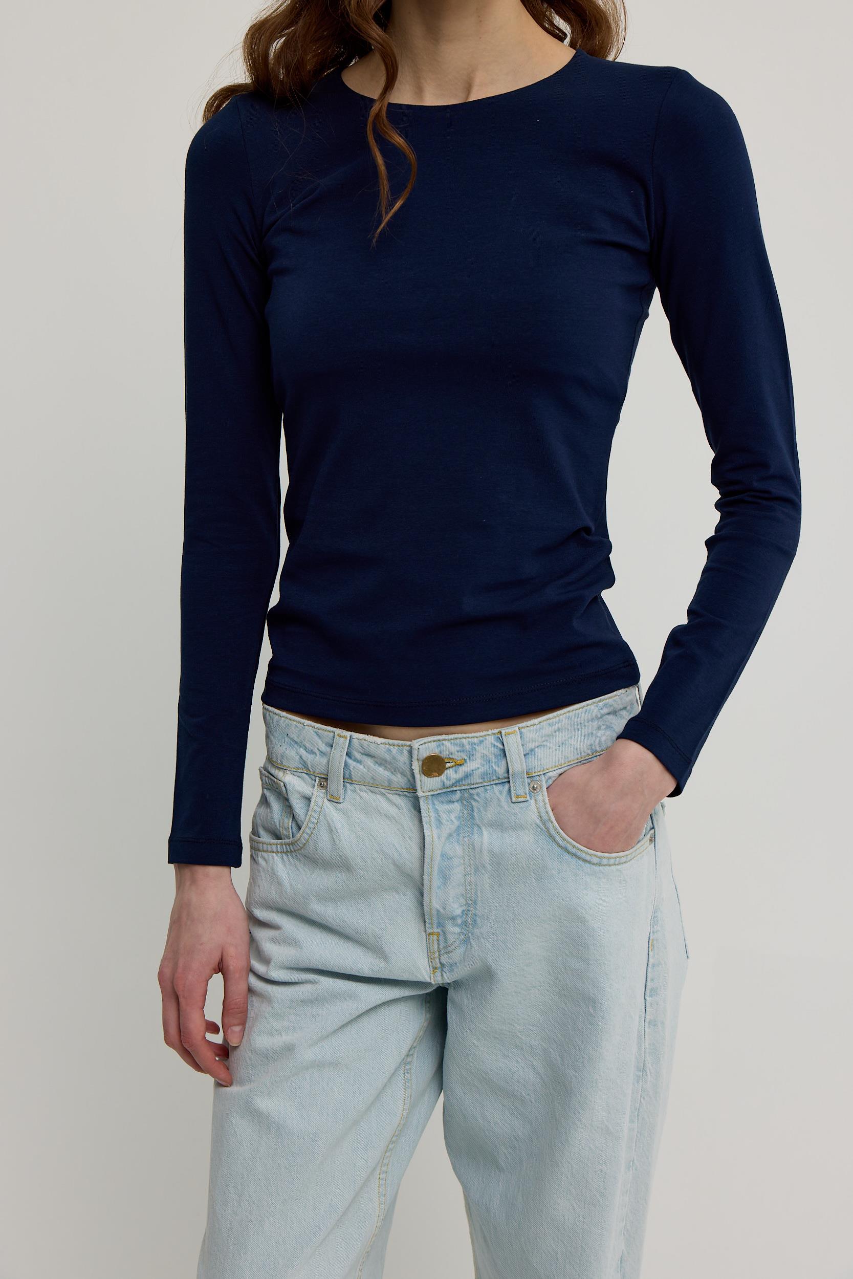 Kadın Lacivert Basic Uzun Kollu Body