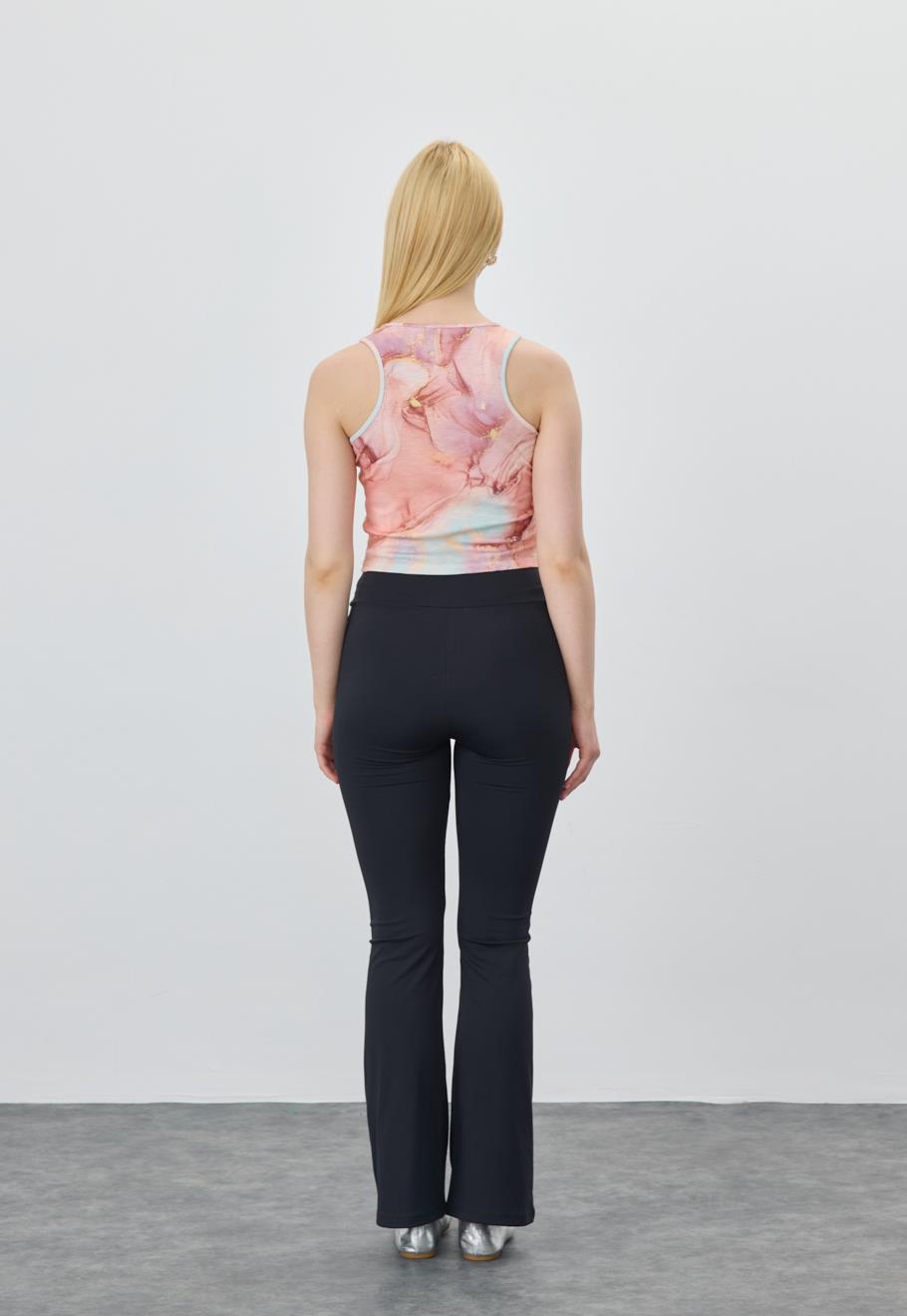 Kadın Rose Batik Crop Bluz