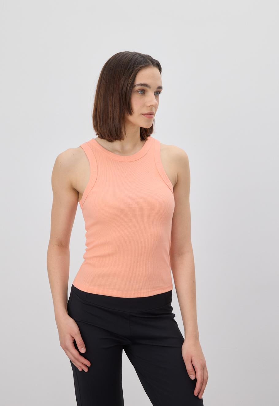 Kadın Sıfır Kol Peach Pink Bluz