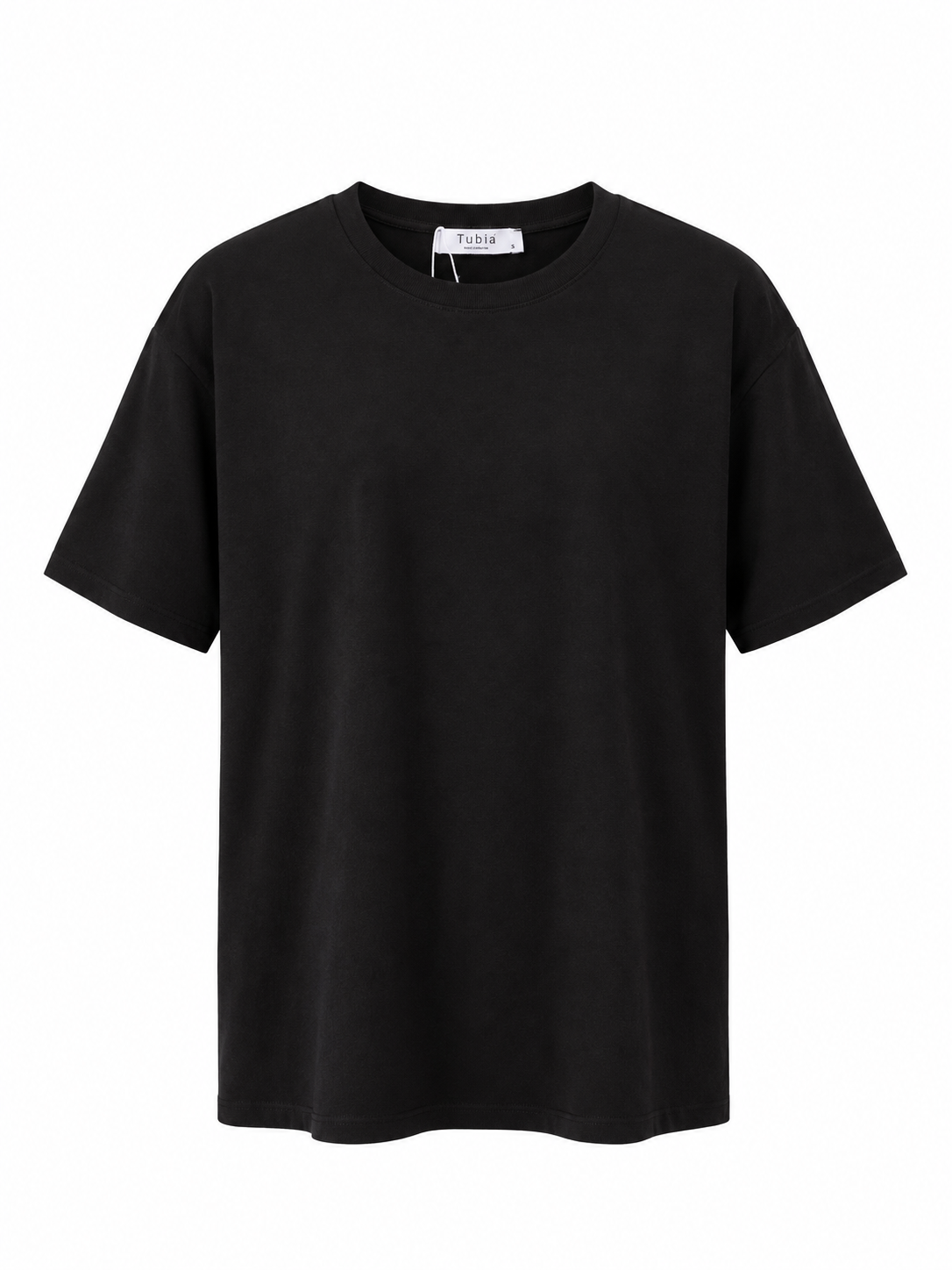 Kadın Siyah Kısa Kollu Oversize Basic T-shirt