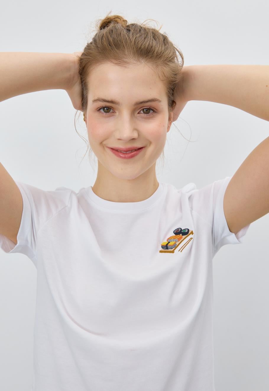Kadın Sushi Baskılı Beyaz T-Shirt