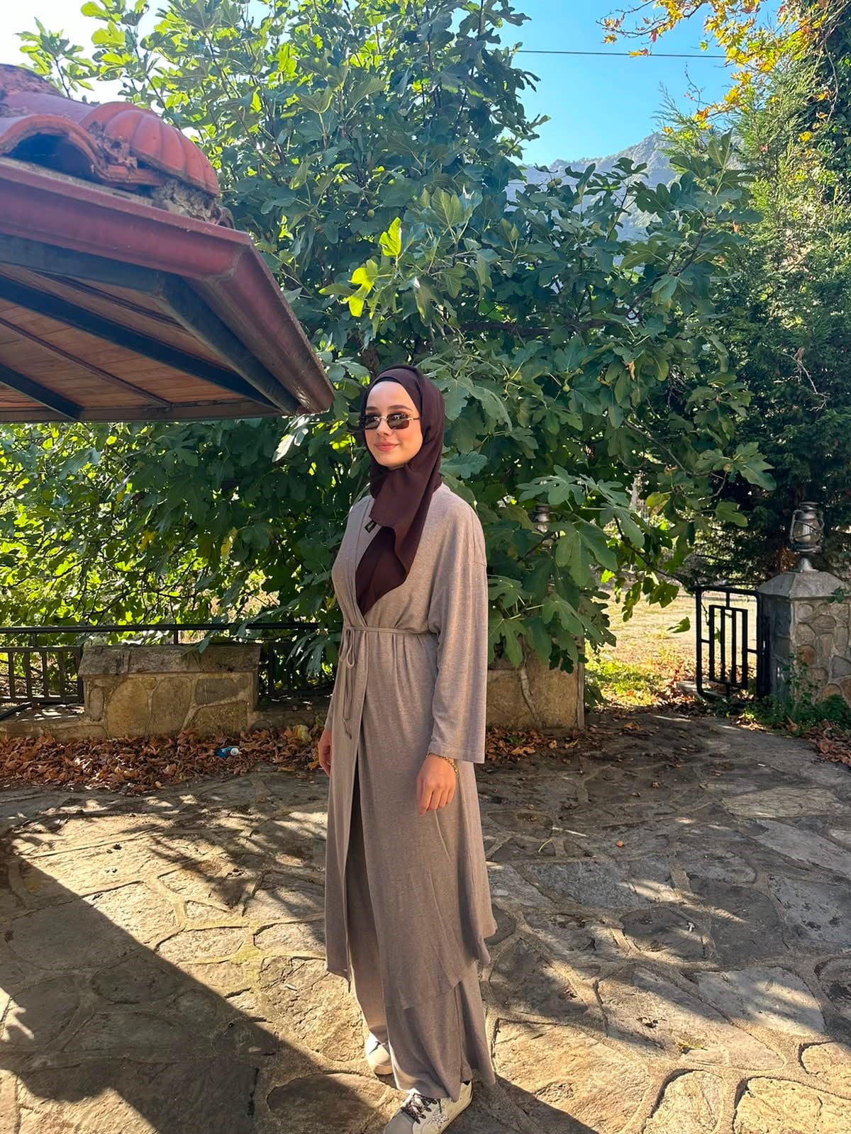 Kadın Vizon Melanj 3lü Kimono Takım