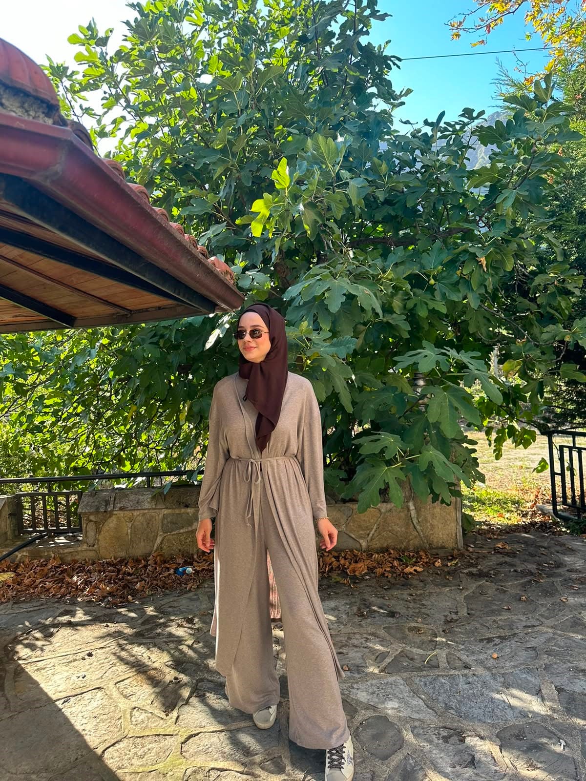Kadın Vizon Melanj 3lü Kimono Takım