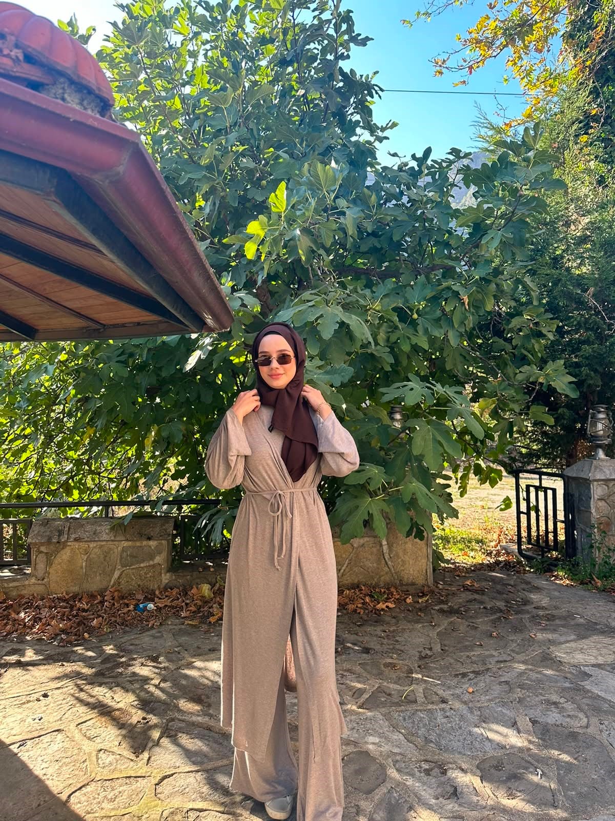 Kadın Vizon Melanj 3lü Kimono Takım