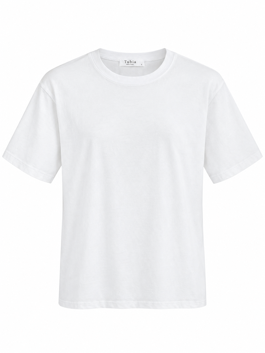 Kadın Beyaz Basic Kısa Kollu T-shirt