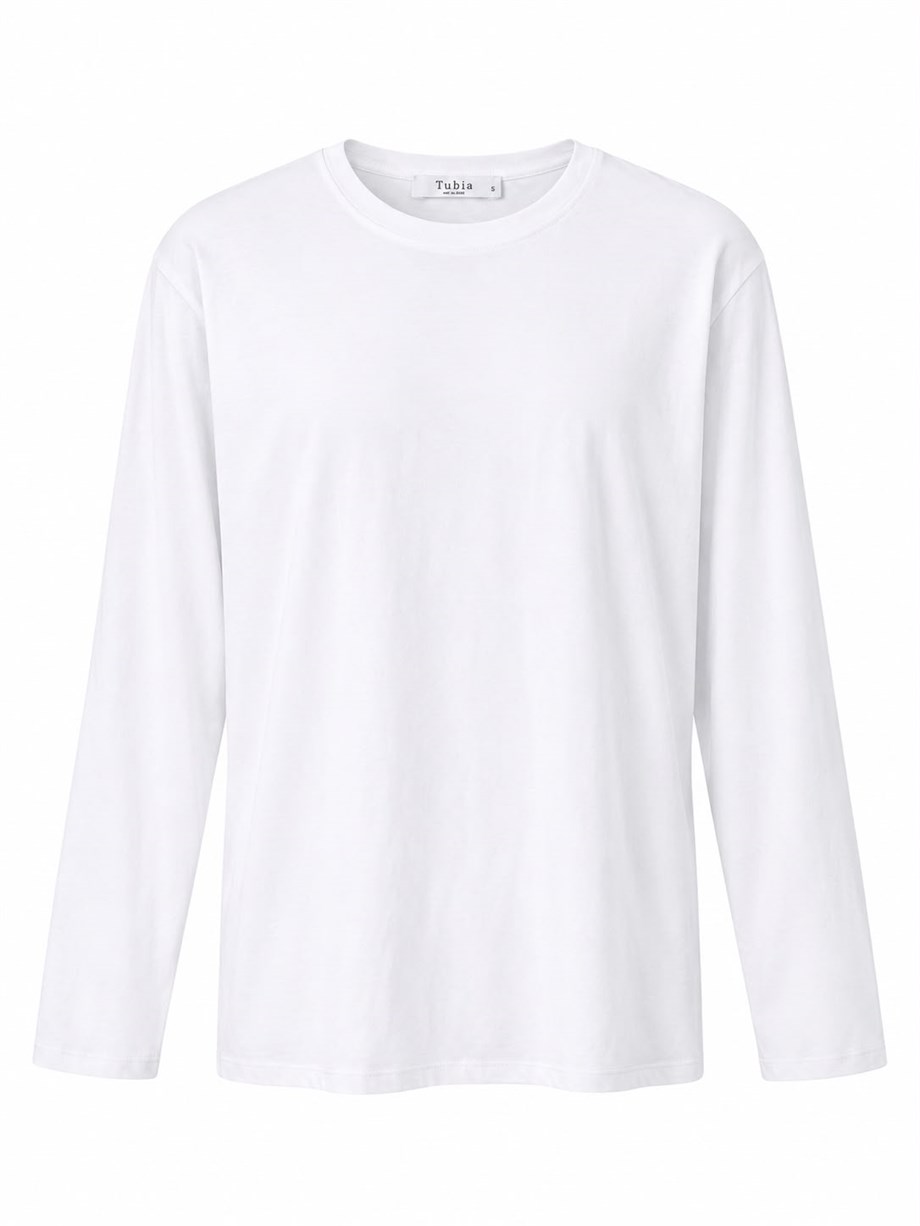 Kadın Beyaz Renk Basic Uzun Kollu T-shirt