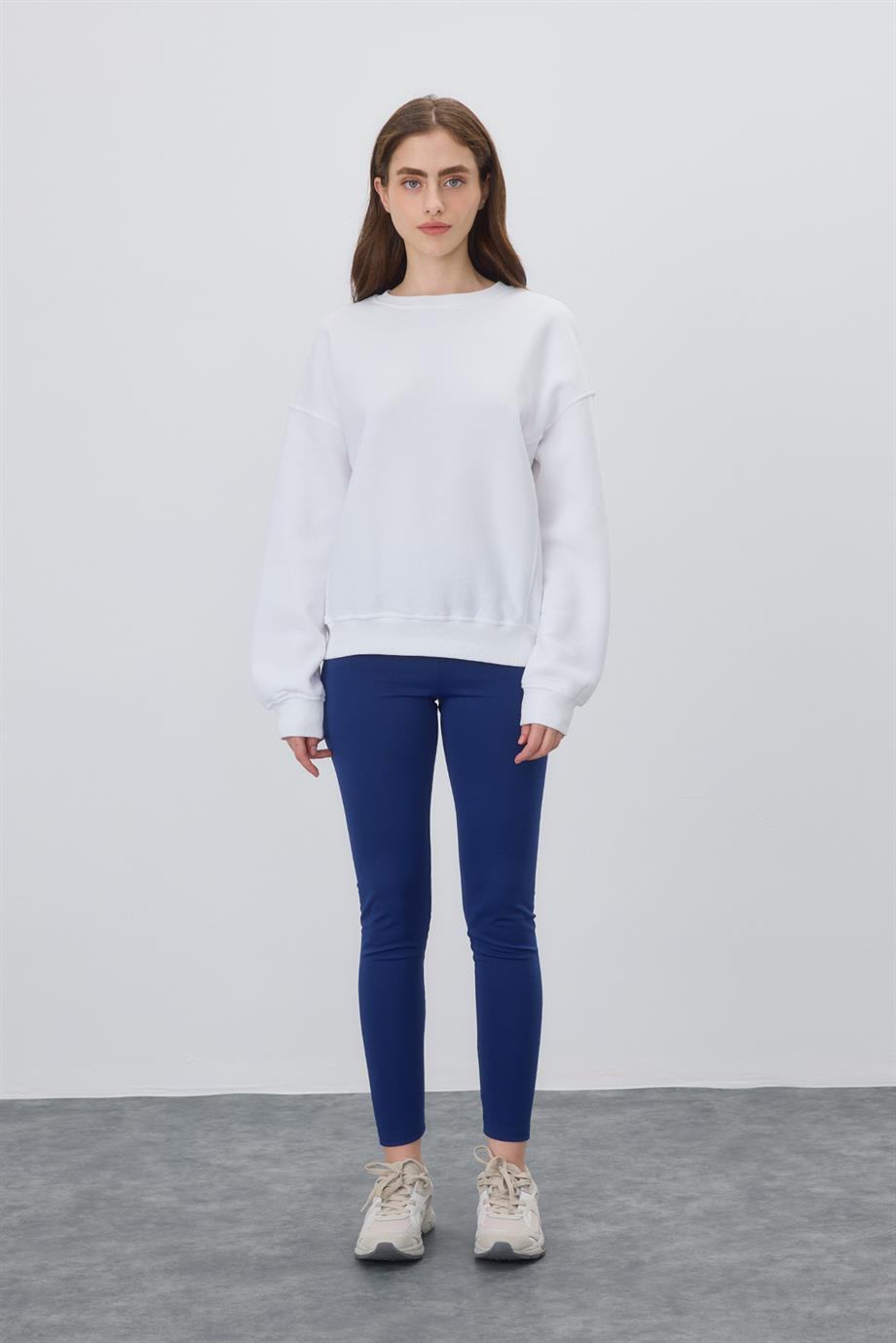 Kadın Beyaz Renk Baskılı Sweatshirt