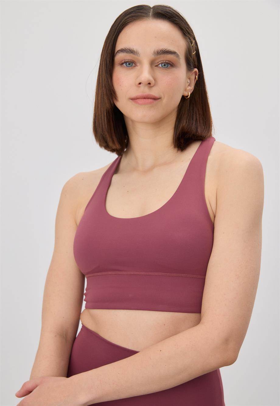 Kadın Gül Kurusu Renk Sırt Detaylı Spor Bluz