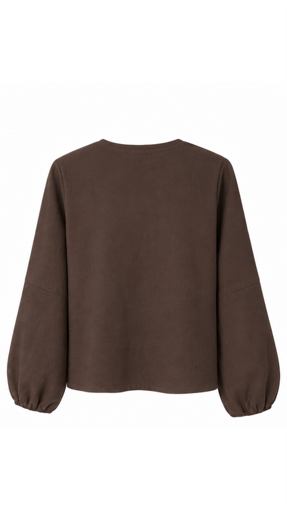 Kadın Kahve Fermuarlı Tencel Bluz